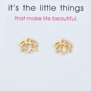 "It's the little things" lotus stud earrings gold